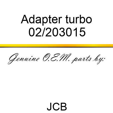 Adapter, turbo 02/203015