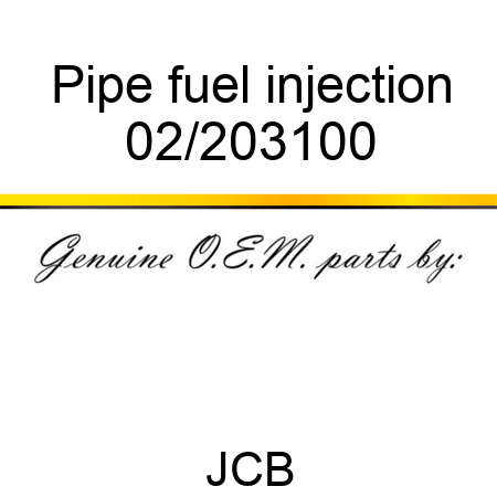 Pipe, fuel injection 02/203100