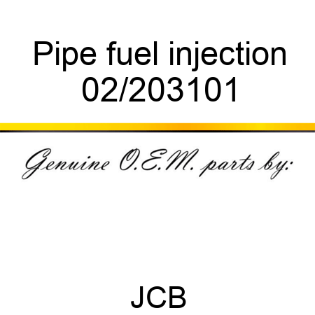 Pipe, fuel injection 02/203101