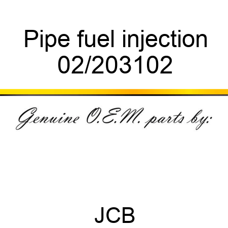 Pipe, fuel injection 02/203102