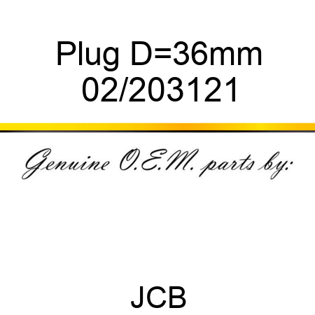Plug, D=36mm 02/203121
