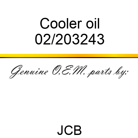 Cooler, oil 02/203243