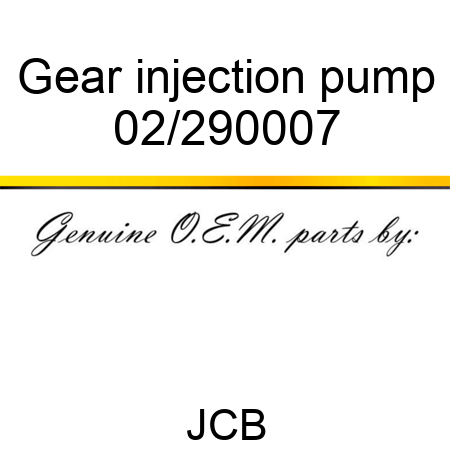 Gear, injection pump 02/290007