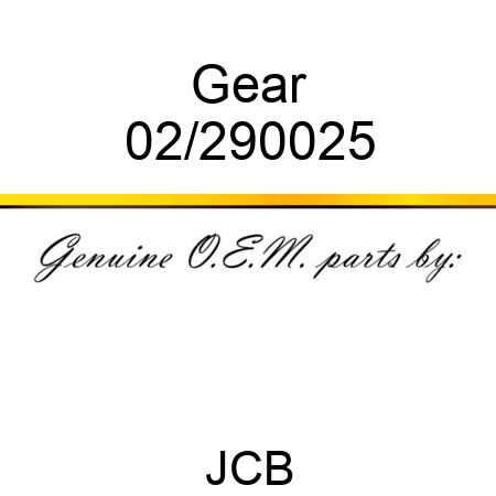 Gear 02/290025