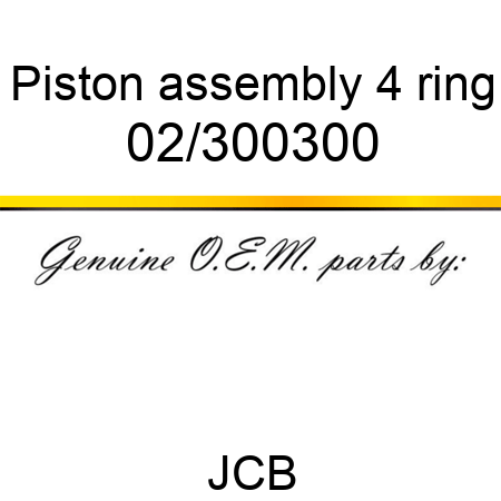 Piston, assembly, 4 ring 02/300300