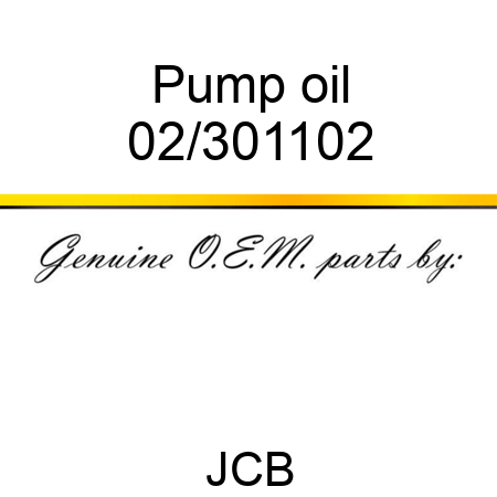 Pump, oil 02/301102