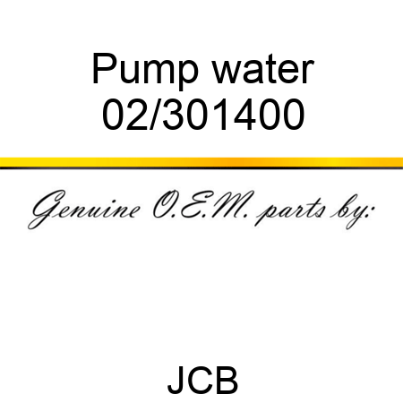 Pump, water 02/301400