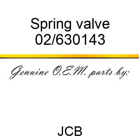 Spring, valve 02/630143