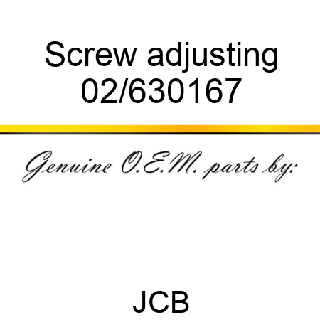Screw, adjusting 02/630167