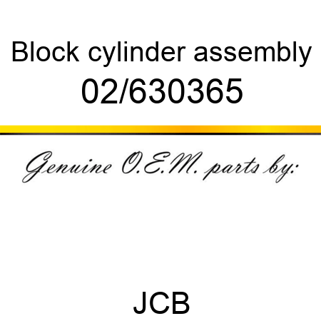 Block, cylinder assembly 02/630365
