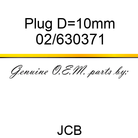 Plug, D=10mm 02/630371