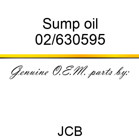 Sump, oil 02/630595