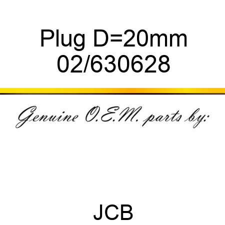 Plug, D=20mm 02/630628