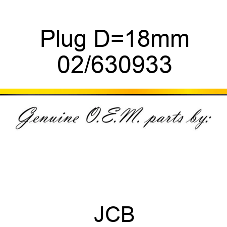Plug, D=18mm 02/630933
