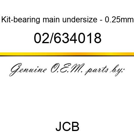Kit-bearing, main, undersize - 0.25mm 02/634018