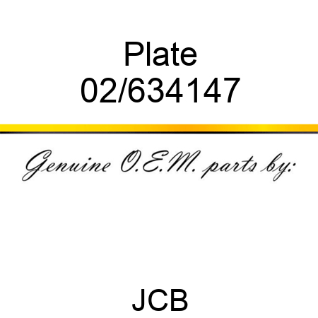 Plate 02/634147