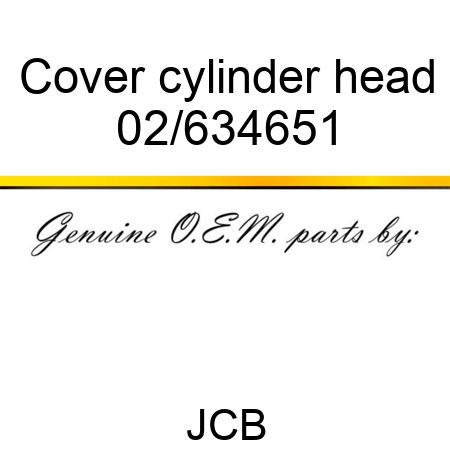 Cover, cylinder head 02/634651
