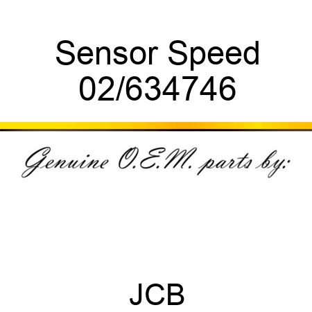 Sensor, Speed 02/634746
