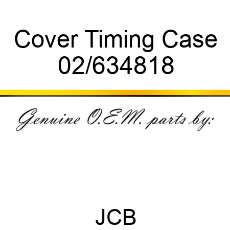 Cover, Timing Case 02/634818