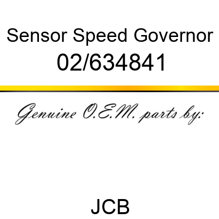 Sensor, Speed Governor 02/634841