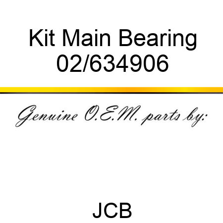 Kit, Main Bearing 02/634906