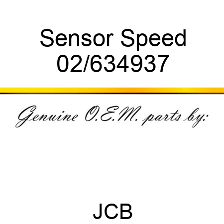 Sensor, Speed 02/634937