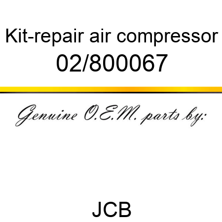 Kit-repair, air compressor 02/800067