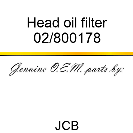 Head, oil filter 02/800178