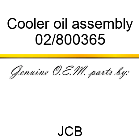 Cooler, oil, assembly 02/800365