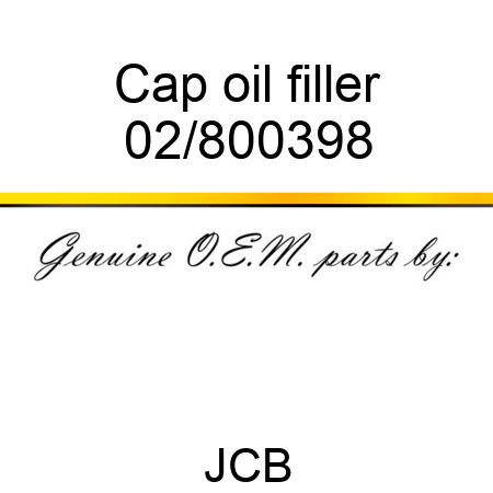 Cap, oil filler 02/800398