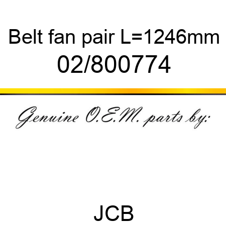 Belt, fan, pair, L=1246mm 02/800774