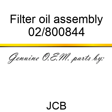 Filter, oil, assembly 02/800844