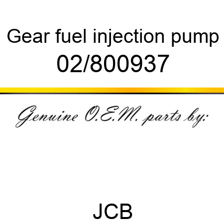 Gear, fuel injection pump 02/800937