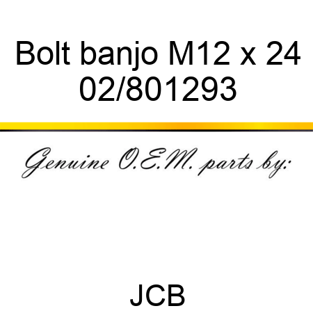 Bolt, banjo, M12 x 24 02/801293