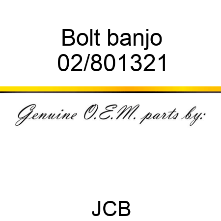 Bolt, banjo 02/801321