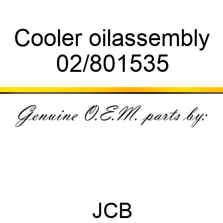 Cooler, oil,assembly 02/801535