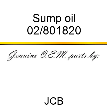 Sump, oil 02/801820