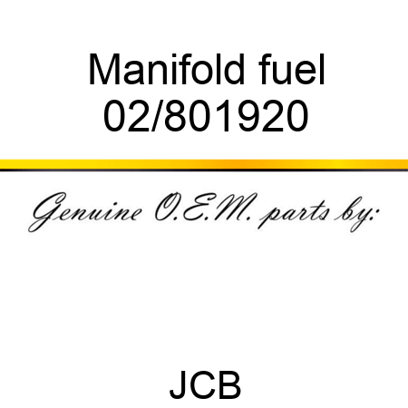 Manifold, fuel 02/801920