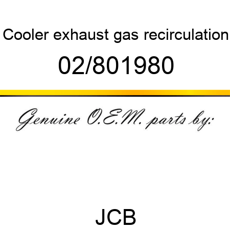 Cooler, exhaust gas, recirculation 02/801980