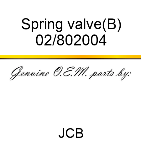 Spring, valve,(B) 02/802004