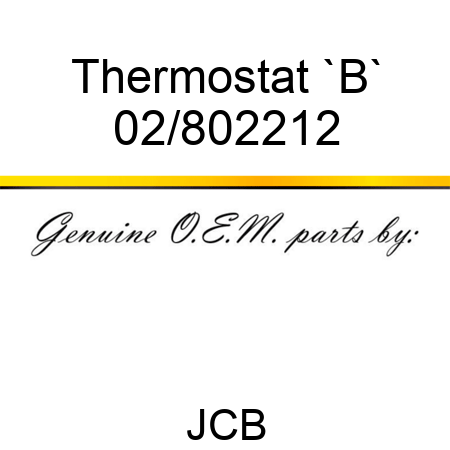 Thermostat, `B` 02/802212