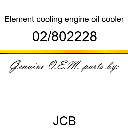Element, cooling, engine oil cooler 02/802228