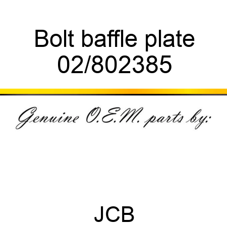 Bolt, baffle plate 02/802385