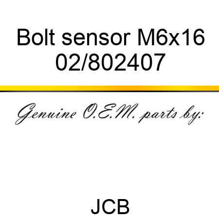 Bolt, sensor, M6x16 02/802407
