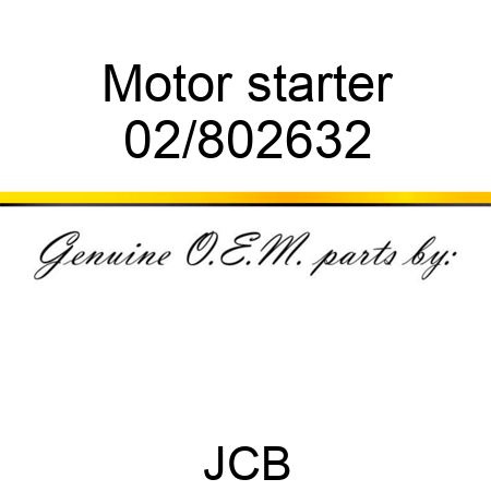 Motor, starter 02/802632