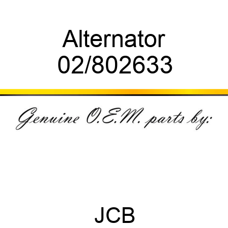 Alternator 02/802633