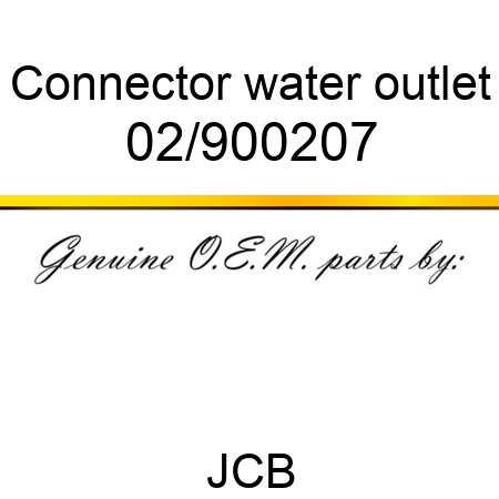 Connector, water outlet 02/900207