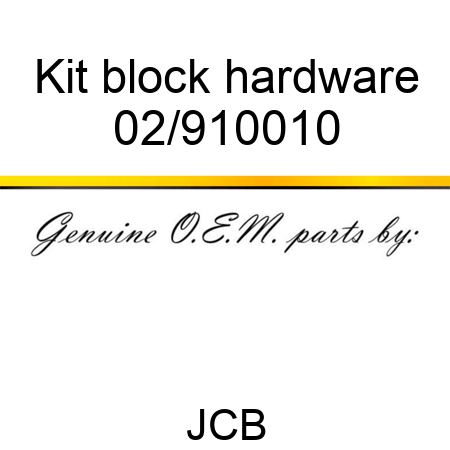 Kit, block hardware 02/910010