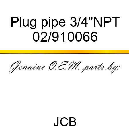 Plug, pipe, 3/4