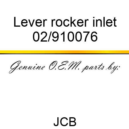 Lever, rocker, inlet 02/910076